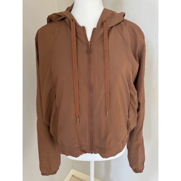 Victoria’s Secret Parachute Jacket Womens XL Slouchy Cropped Brown Bronze - Picture 10 of 16